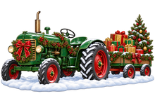 Christmas Farm Tractor standalone decal only