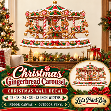 Christmas Gingerbread Carousel summary – 12 to 48 inch widths