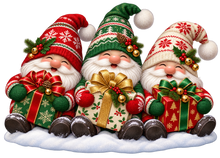 Christmas Gnome Trio standalone decal only