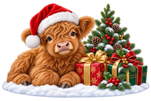 Christmas Highland Calf standalone decal only
