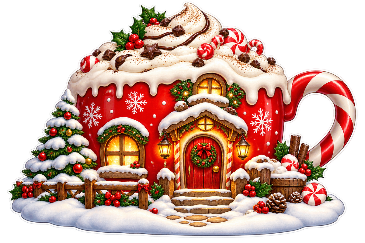 Christmas Hot Cocoa Cottage standalone artwork