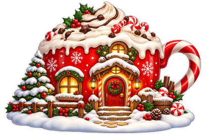 Christmas Hot Cocoa Cottage standalone artwork