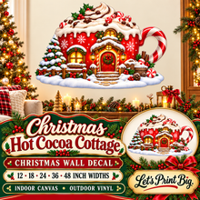 Christmas Hot Cocoa Cottage summary – 12 to 48 inch widths