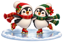 Christmas Ice Skating Penguins standalone artwork