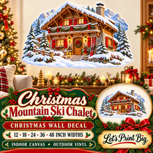Christmas Mountain Ski Chalet summary – 12 to 48 inch widths