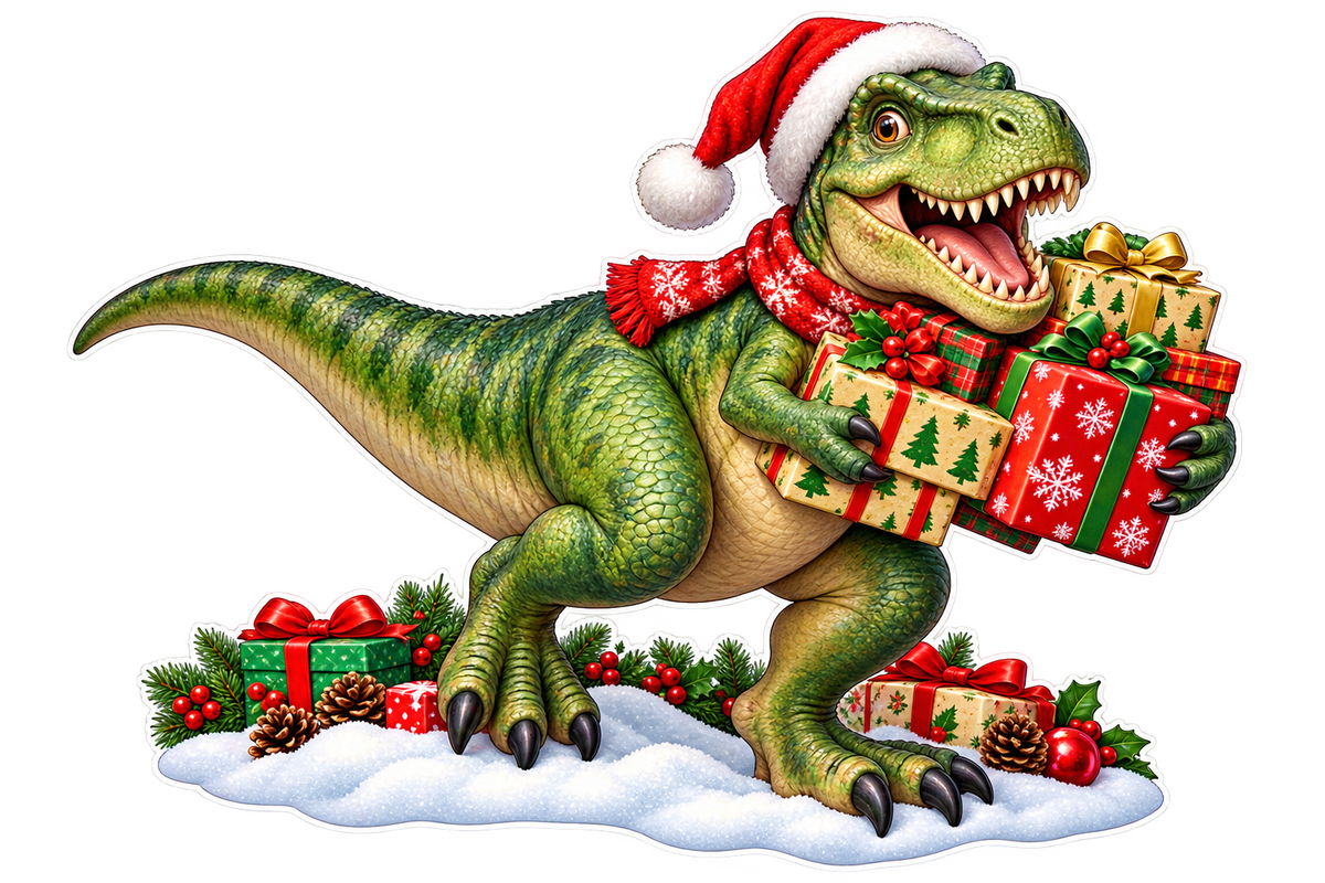 Christmas Santa Dinosaur standalone artwork