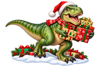 Christmas Santa Dinosaur standalone artwork