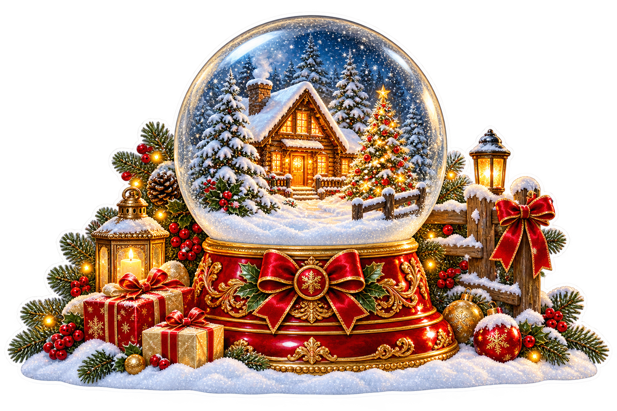 Christmas Snow Globe Cabin standalone artwork