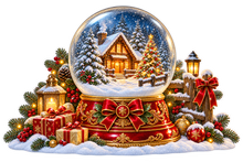 Christmas Snow Globe Cabin standalone artwork