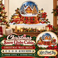 Christmas Snow Globe Cabin summary – 12 to 48 inch widths