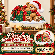 Christmas Teddy Bear Gift Shop summary – 12 to 48 inch widths