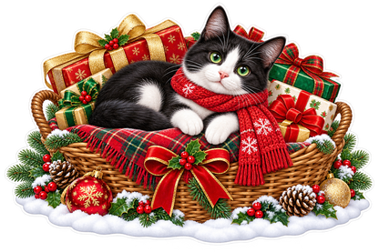 Christmas Tuxedo Cat standalone artwork
