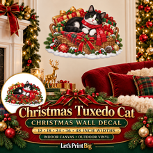 Christmas Tuxedo Cat summary – 12 to 48 inch widths