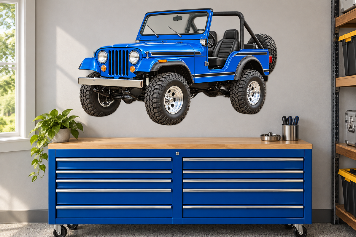 1979 Jeep CJ-5 Cobalt Blue garage mockup