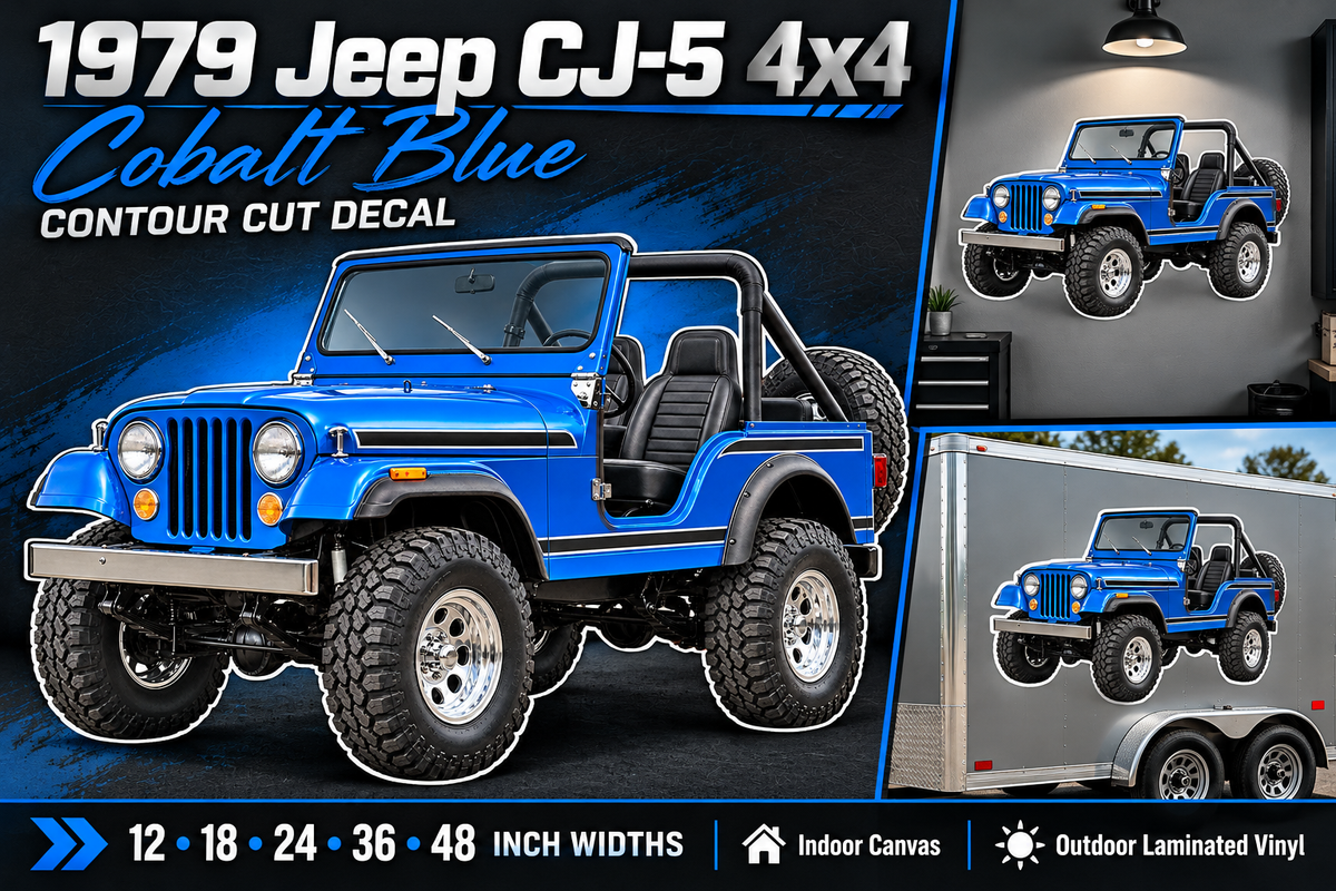 1979 Jeep CJ-5 Cobalt Blue decal showcase