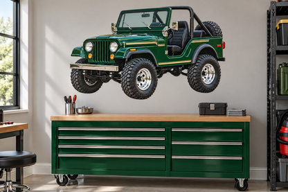 1981 Jeep CJ-5 Forest Green garage mockup