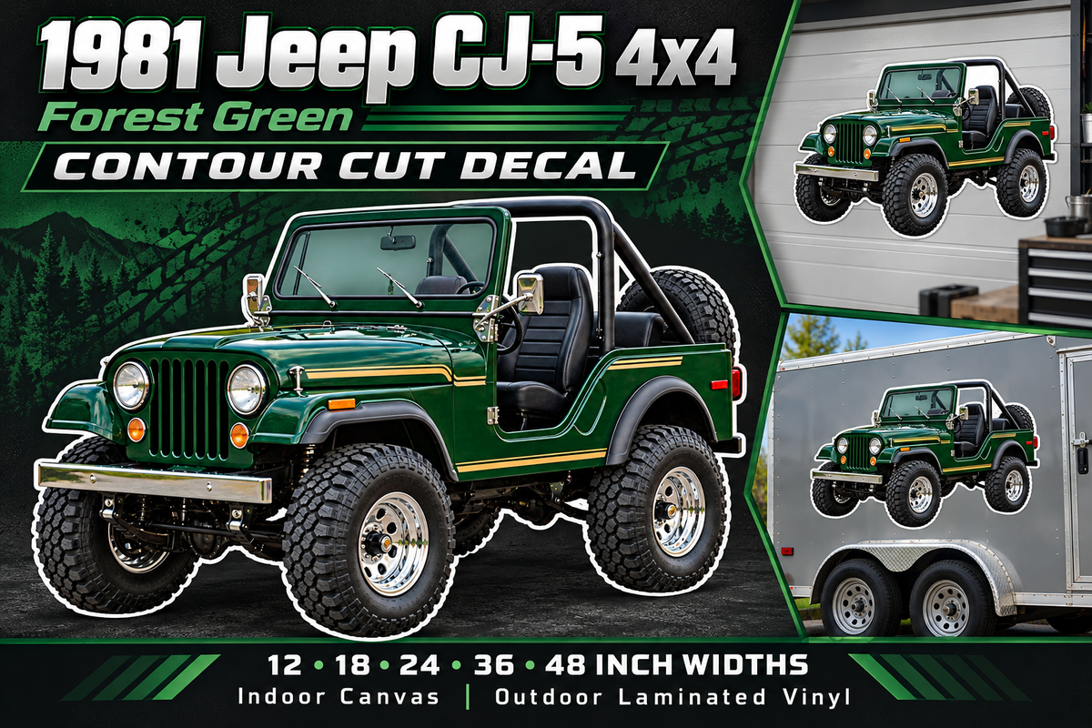 1981 Jeep CJ-5 Forest Green decal showcase