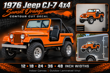 1976 Jeep CJ-7 Sunset Orange decal showcase