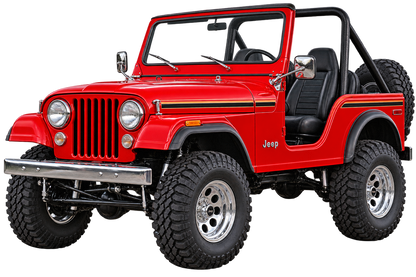 1976 Jeep CJ-5 Firecracker Red 4x4 transparent contour cut decal artwork