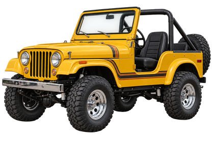 1978 Jeep CJ-5 Golden Yellow 4x4 transparent contour cut decal artwork