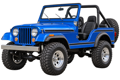 1979 Jeep CJ-5 Cobalt Blue 4x4 transparent contour cut decal artwork