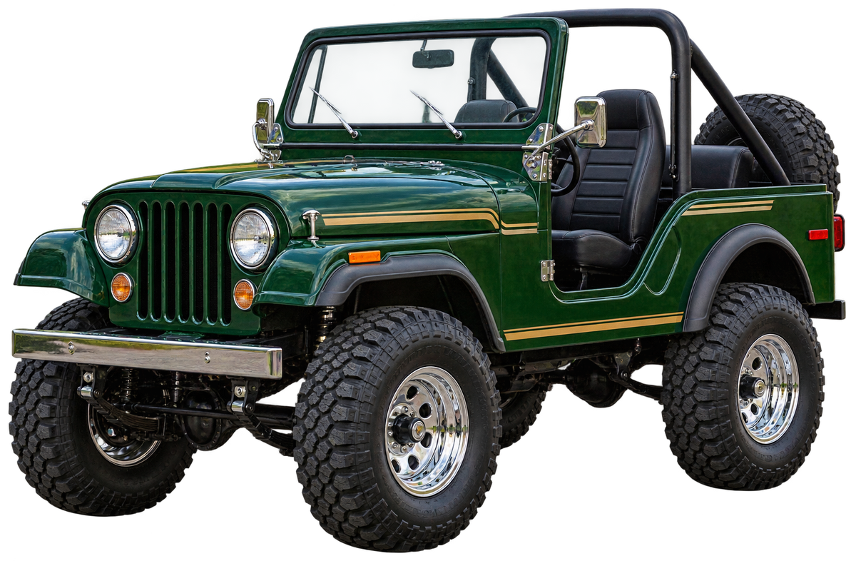 1981 Jeep CJ-5 Forest Green 4x4 transparent contour cut decal artwork