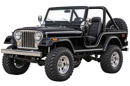 1983 Jeep CJ-5 Jet Black & Silver 4x4 transparent contour cut decal artwork