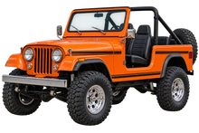 1976 Jeep CJ-7 Sunset Orange 4x4 transparent contour cut decal artwork