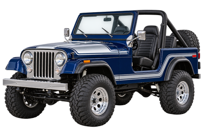 1983 Jeep CJ-7 Midnight Blue & Silver 4x4 transparent contour cut decal artwork