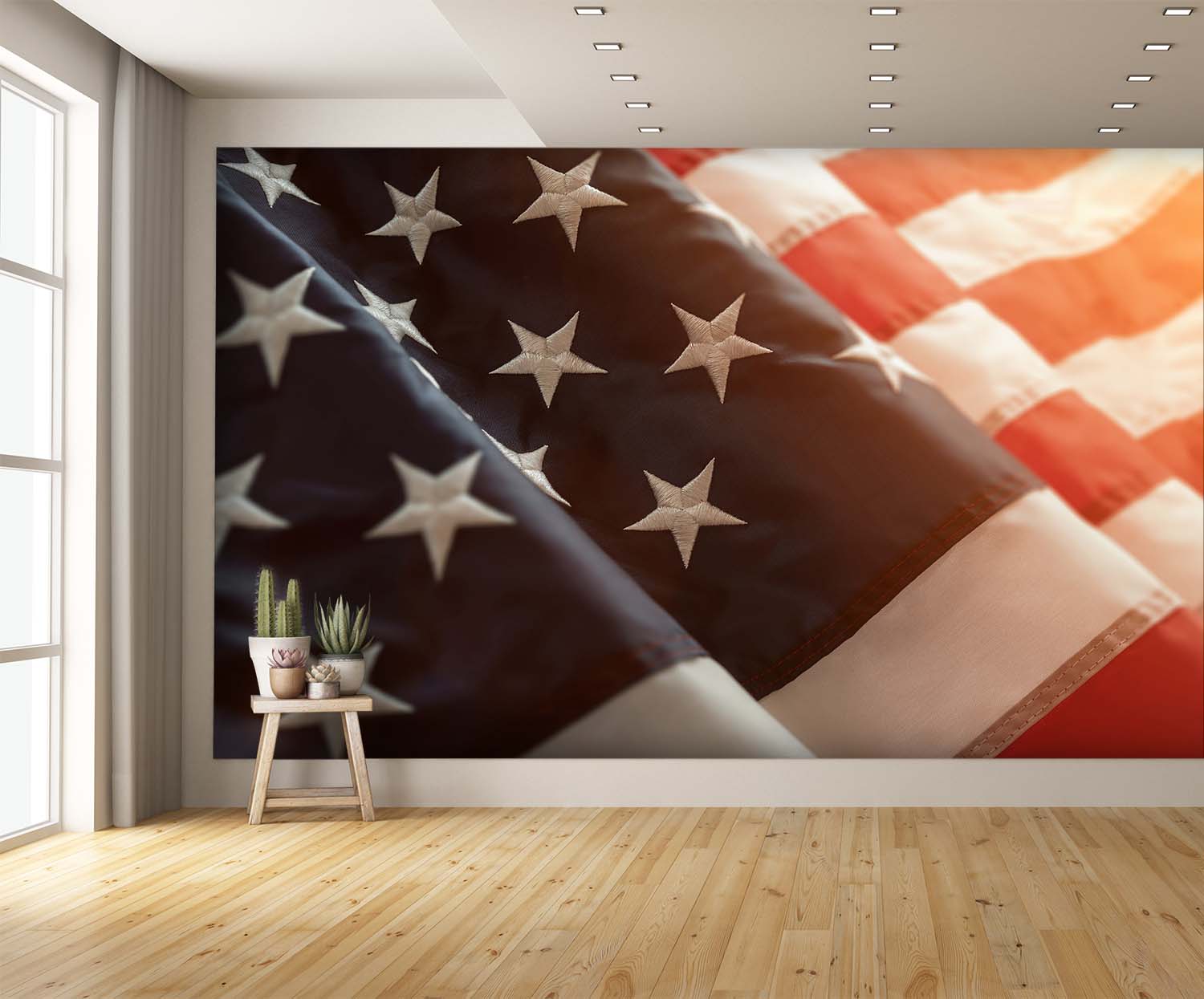 Amazing Close up American Flag Wallpaper Wall mural extra room
