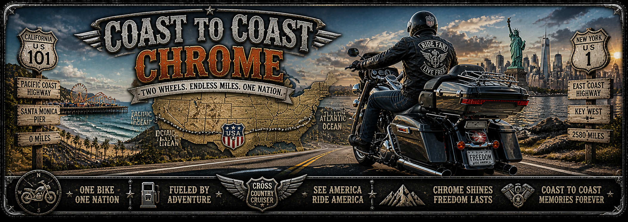 Coast to Coast Chrome Desk Mat