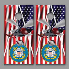 United States Coast Guard Helicopter American Flag Corn Hole Board Decal Wraps