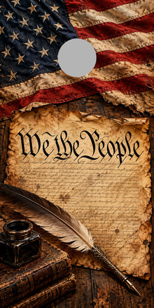 Constitution Heritage Cornhole Board Wraps proof with regulation gray hole-position marker
