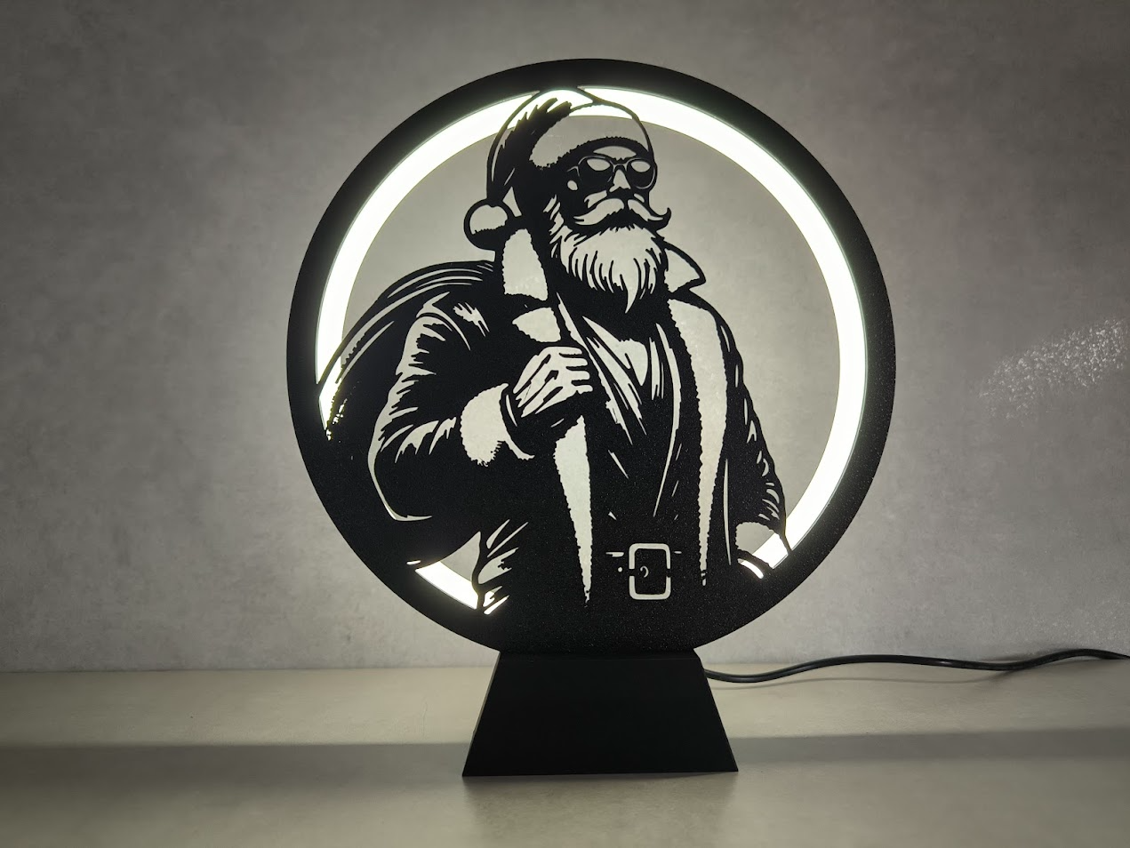 Circle of Light Cool Santa in Sunglasses Display