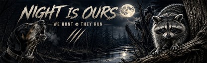 Raccoon Hunter Dog Themed Rear See Through Window Graphic