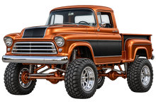 Copper & Black Classic Lifted Truck Contour Cut Decal – Indoor or Outdoor transparent artwork