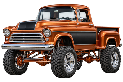 Copper & Black Classic Lifted Truck Contour Cut Decal – Indoor or Outdoor transparent artwork