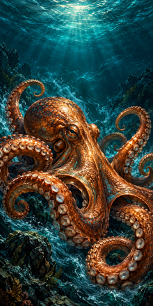 Copper Kraken hole-free artwork
