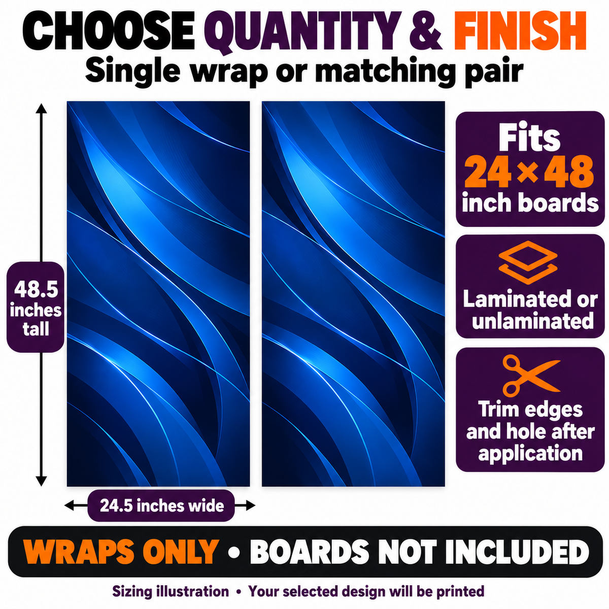 24 by 48 inch cornhole board wrap sizing and finish guide