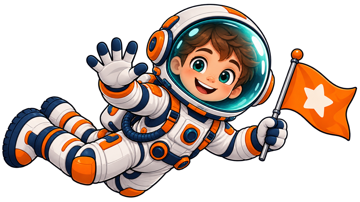 Cosmic Explorer Astronaut Large Wall Decal isolated transparent artwork