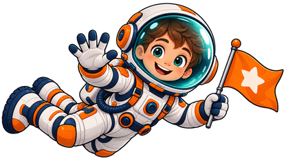 Cosmic Explorer Astronaut Large Wall Decal isolated transparent artwork