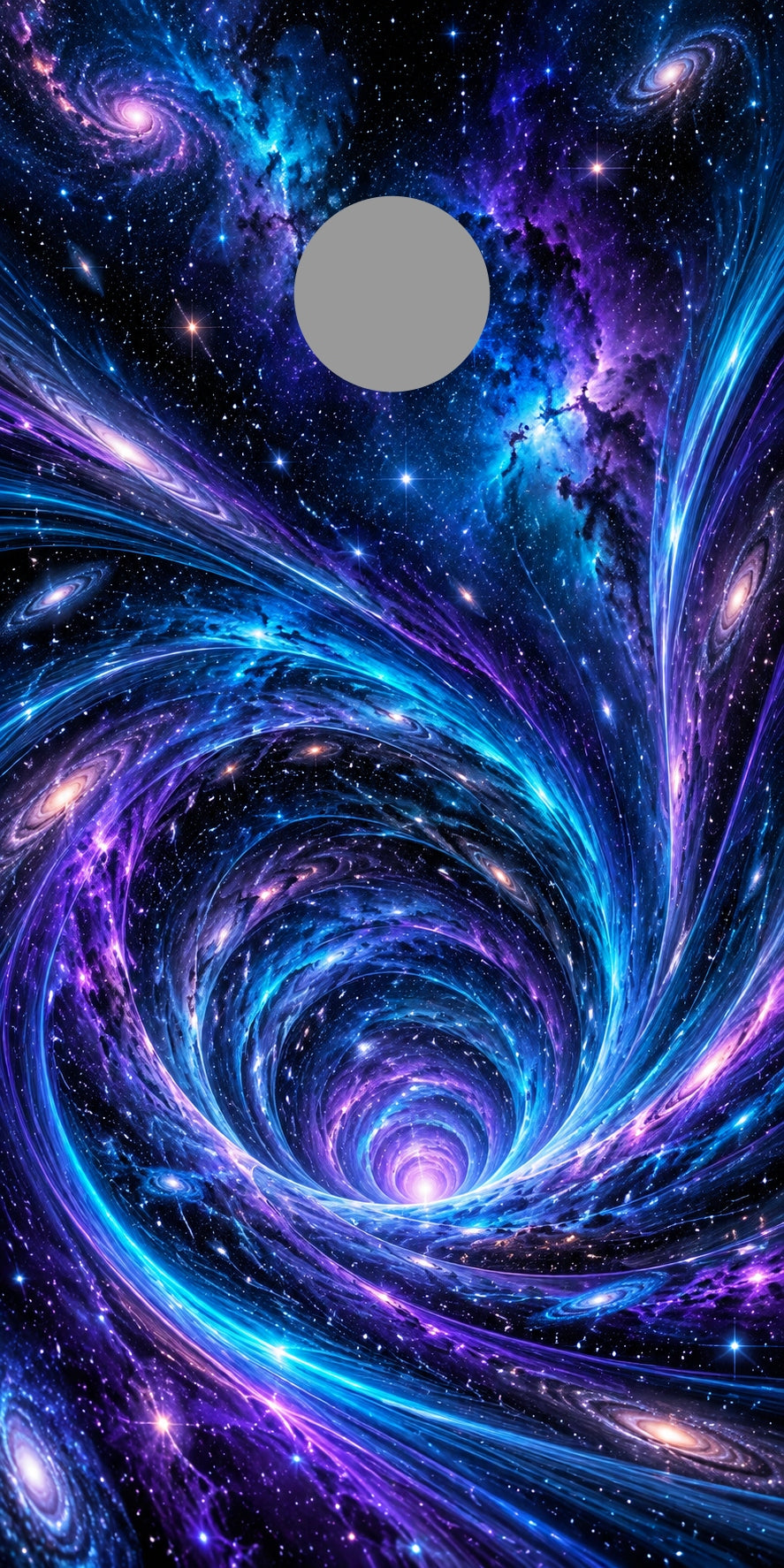 Cosmic Wormhole cornhole wrap proof with regulation hole position