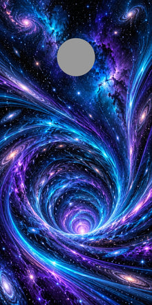 Cosmic Wormhole cornhole wrap proof with regulation hole position