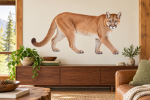 cougar wildlife wall decal room mockup, illustrative size