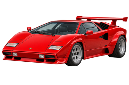 Rosso Red classic Lamborghini Countach transparent contour cut decal artwork