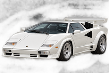 Pearl White classic Lamborghini Countach transparent contour cut decal artwork