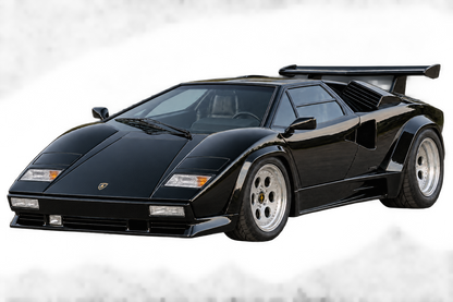 Jet Black classic Lamborghini Countach transparent contour cut decal artwork