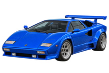 Electric Blue classic Lamborghini Countach transparent contour cut decal artwork