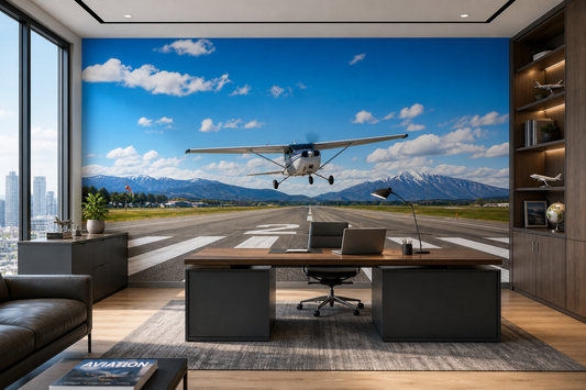 Blue Sky Crosswind Landing Wall Mural