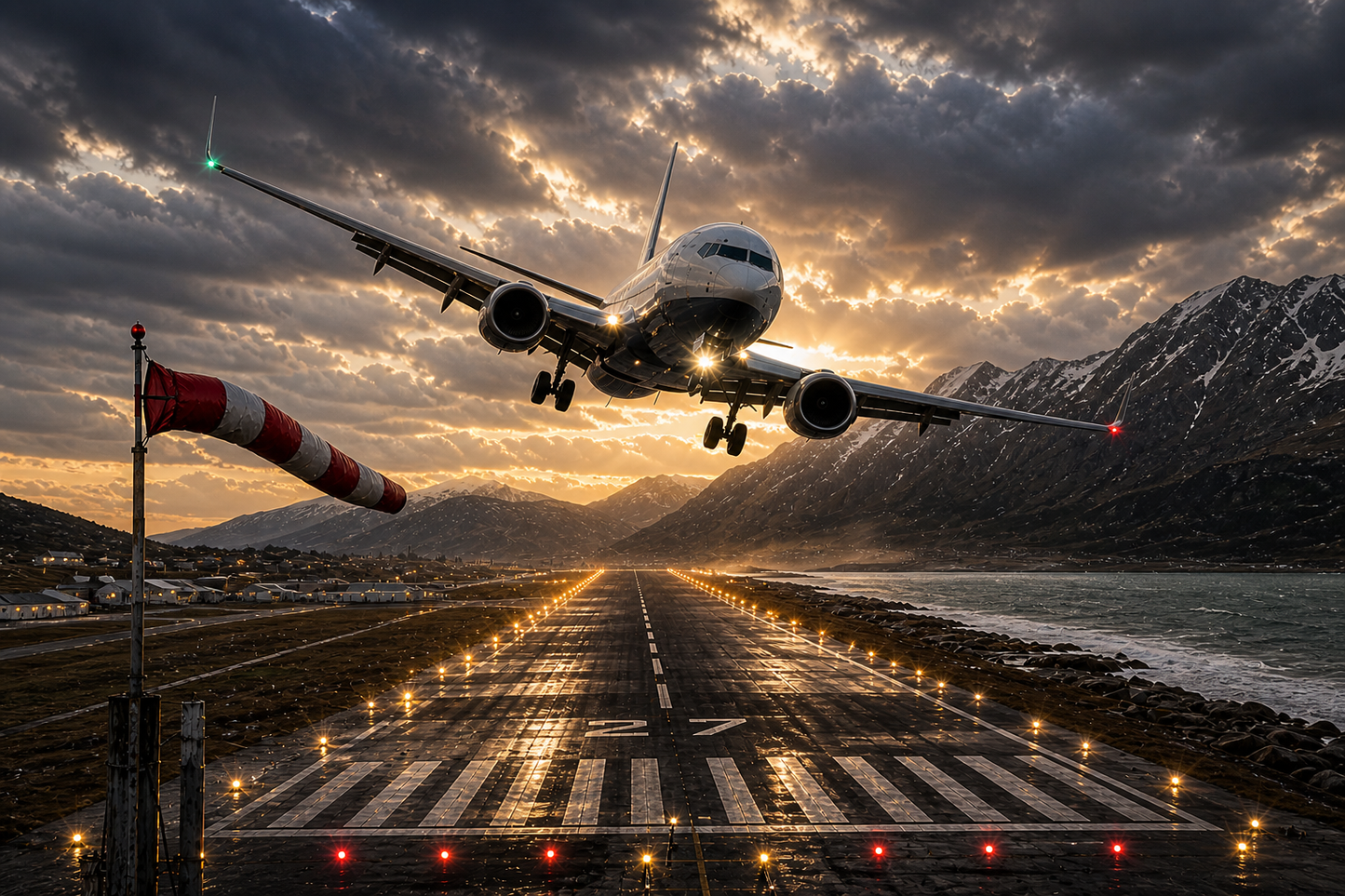 Crosswind Landing Action Wall Mural